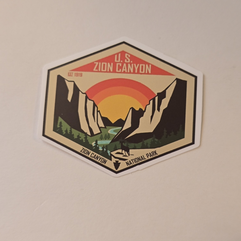10/$10  Zion Canyon National Park Sticker - Multicolor